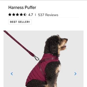 Burgundy Dog Harness Puffer size 10
